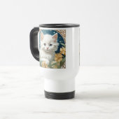 Mug De Voyage Alphonse Mucha Art Nouveau Kitten (Devant gauche)