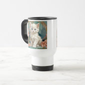 Mug De Voyage Alphonse Mucha Style Chat blanc (Devant gauche)