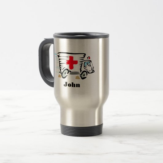 Mug De Voyage Ambulance Paramètre Médicale (Devant gauche)