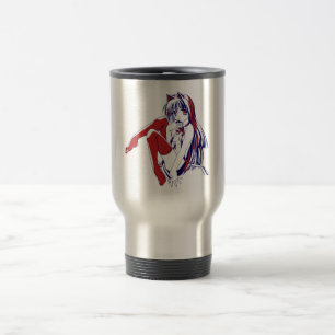 Mug De Voyage Américain Manga Neko Catgirl Kawaii Anime