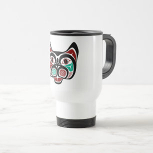 Mug De Voyage Amérindien rouge noir vector Art Kitty