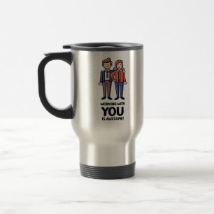 Mug De Voyage Amis Du Travail - Homme Et Femme Classique