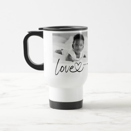 Mug De Voyage Amour de script photo moderne 2 (Gauche)