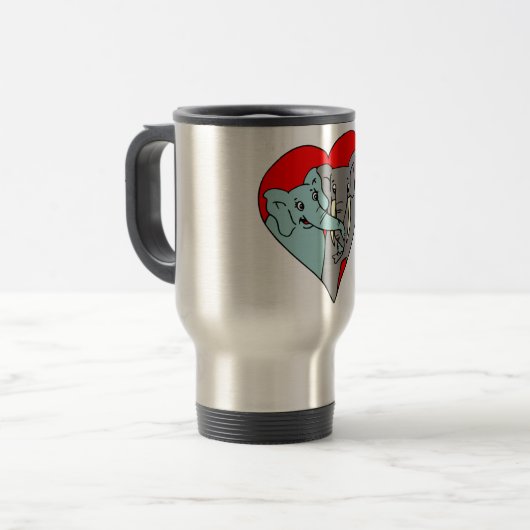 Mug De Voyage Amour d'éléphant (Devant gauche)