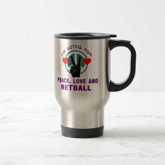 Mug De Voyage Amour et Netball. de paix (Droit)