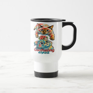Mug De Voyage Amoureux des Chats Chat Drôle Siamois & Chartreux