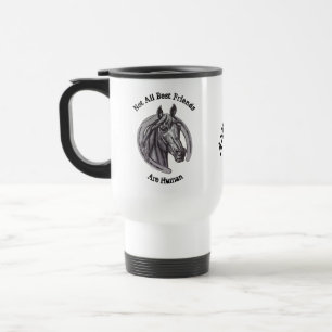 Mug De Voyage Amoureux des chevaux Croquis vintage Fer à cheval 