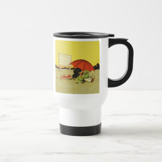 Mug De Voyage Amoureux parasol vintage plage  (Droite)