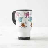 Mug de voyage amusant avec des vaches mignonnes gé (Devant gauche)