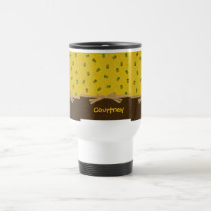 Mug De Voyage Ananas et art de Hawaïen de brun de regard d'arc