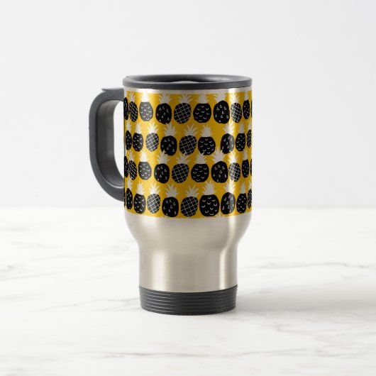Mug De Voyage Ananas noir (Devant gauche)