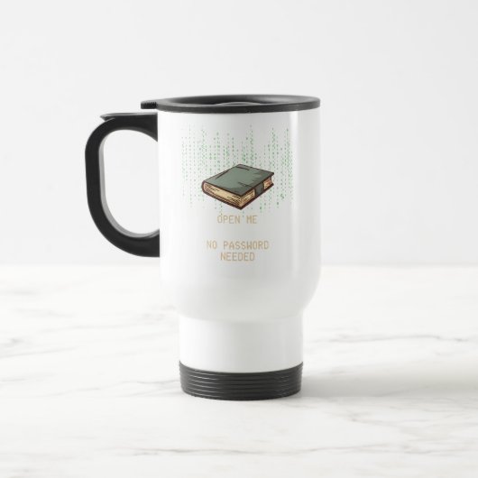 Mug De Voyage Ancien livre avec devis de code binaire pour Geek (Gauche)