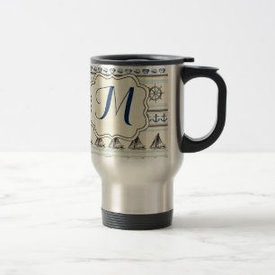 Mug De Voyage Ancre à voile Corde nautique 15 onces de café tass