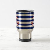 Mug De Voyage Ancre de style nautique sur les bandes (Centre)