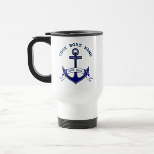 Mug De Voyage Ancre marine nautique personnalisée
