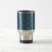 Mug De Voyage Ancres de lin sur bleu (Centre)