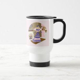 Mug De Voyage Angel victorien Bleu et rose Chant par cheminée