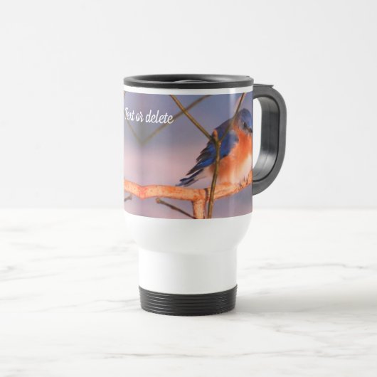 Mug De Voyage Animal Bluebird d'hiver personnalisé (Devant droit)