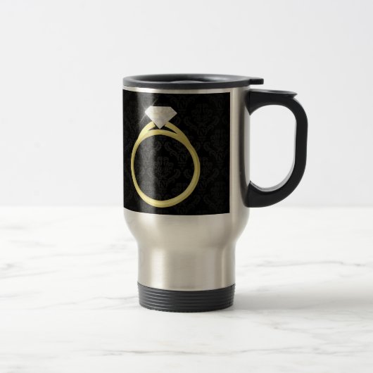Mug De Voyage Anneau de solitaire de diamant (Droit)