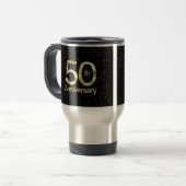 Mug De Voyage Anniversaire fascinant d'or cinquantième (Devant gauche)