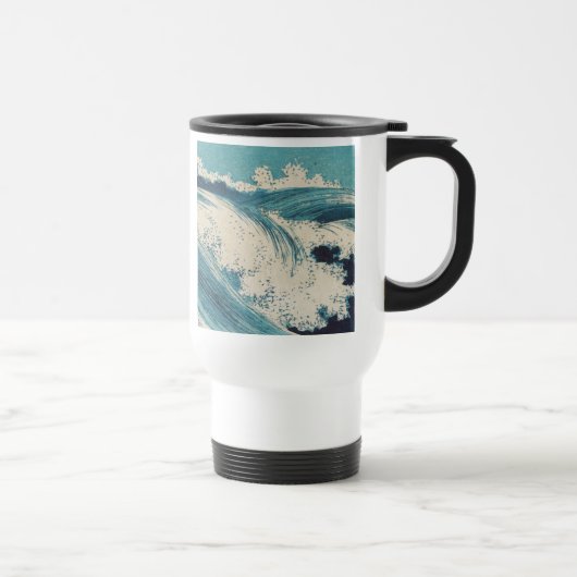 Mug De Voyage Antique Japonais Bleu Vagues Océan Imprimer (Droite)