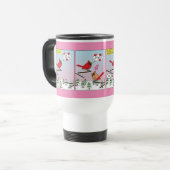 Mug De Voyage Appels de accouplement d'oiseaux modernes comique (Devant gauche)