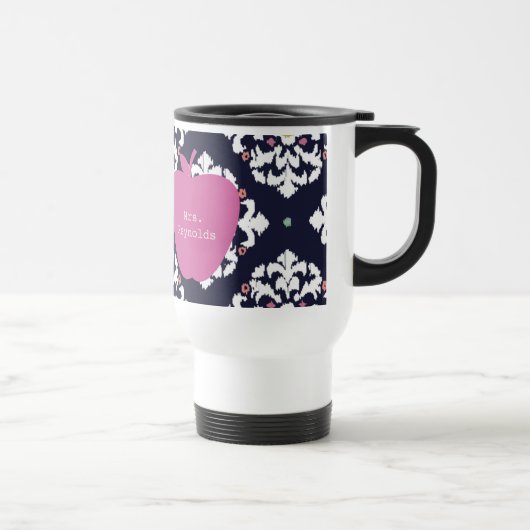 Mug De Voyage Apple et professeur roses d'Ikat (Droite)
