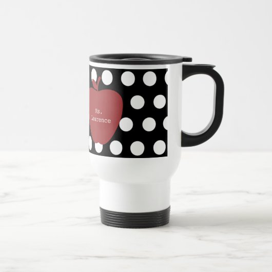 Mug De Voyage Apple et professeur rouges de point de polka (Droite)