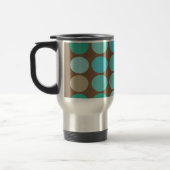 Mug De Voyage Aqua Blue Teal & Brown Dots Pattern (Gauche)