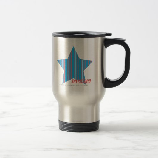 Mug De Voyage Aqua mince 2 de rayures (Droit)