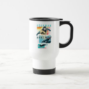 Mug De Voyage Aquaman   Aquaman moderniste et graphique noir de