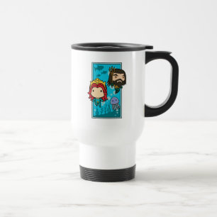 Mug De Voyage Aquaman   Chibi Mera et graphique sous-marin
