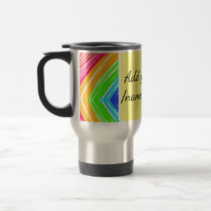 Mug De Voyage Aquarelle arc-en-ciel ajoutez nom texte message pe