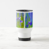 Mug De Voyage Aquarelle bleu Iris Floral Art (Centre)