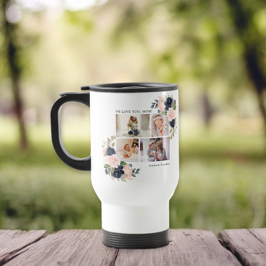 Mug De Voyage Aquarelle botanique Collage photo florale
