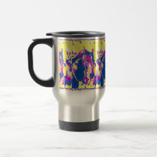 Mug De Voyage Aquarelle de cheval de course de pur sang de