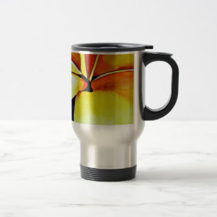 Mug De Voyage Aquarelle de fleur frangipani tropicale art abstra