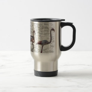 Mug De Voyage Aquarelle de trois Flamants roses