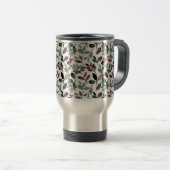 Mug De Voyage Aquarelle de verdure fleurie Nom du Motif sans cou (Devant droit)
