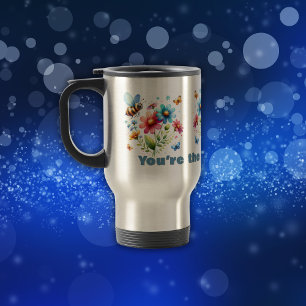 Mug De Voyage Aquarelle florale Monogramme Vous êtes les genoux