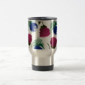 Mug De Voyage Aquarelle Florales Bleu Bourgogne Peinture verte (Centre)