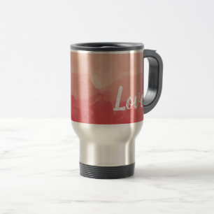 Mug De Voyage Aquarelle Ombre rouge et rose Gradient Love