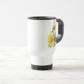 Mug De Voyage Aquarelle originale Jardin de tournesol Floral (Devant droit)