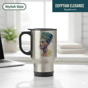 Mug De Voyage Aquarelle Queen Nefertiti