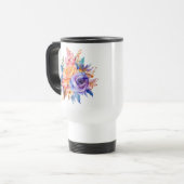 Mug De Voyage Aquarelle Rose Fleurs Design-58392 (Devant gauche)