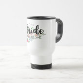 Mug De Voyage Aquarelle Rose florale Mariage mariée (Devant droit)