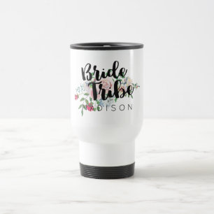 Mug De Voyage Aquarelle Rose floue Mariage de mariée tribu