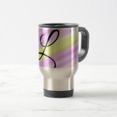 Mug De Voyage Aquarelle vert simple pourpre ajouter votre monogr (Devant droit)