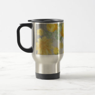 Mug De Voyage Aquarelle Vintage jaune et gris