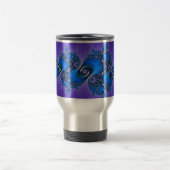 Mug De Voyage Arabesque bleu sur le pourpre - fractale (Centre)